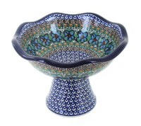 Polish Pottery Mardi Gras Small Pedestal Dish