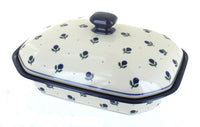 Polish Pottery Blueberry Medium Covered Baker