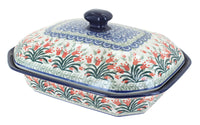 Polish Pottery Spring Tulip Medium Covered Baker