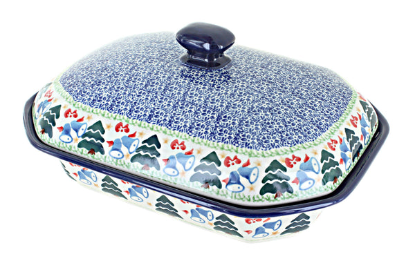 Winter Bells Medium Covered Baker