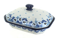 Polish Pottery Georgia Blue Medium Covered Baker