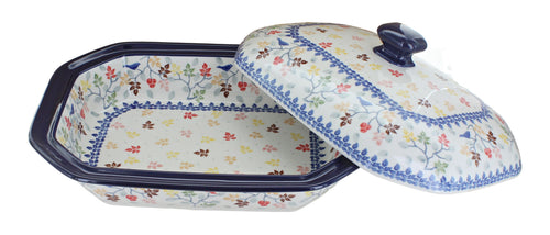 Autumn Grove Medium Covered Baker Polish Pottery