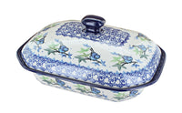 Polish Pottery Mockingbird Medium Covered Baker