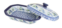 Mockingbird Medium Covered Baker Polish Pottery