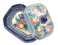Summer Blooms Medium Covered Baker Polish Pottery