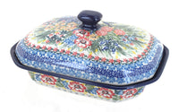 Polish Pottery Hummingbird Medium Covered Baker