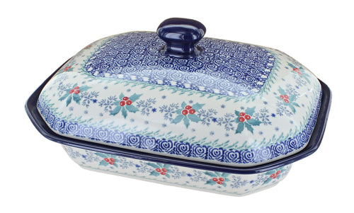Polish Pottery December Joy Medium Covered Baker