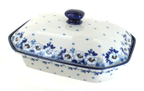 Georgia Blue Large Covered Baker