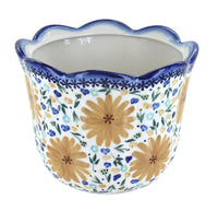 Polish Pottery Yellow Daisy Planter