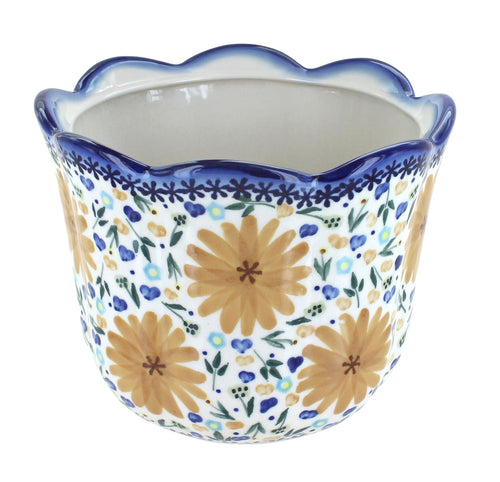 Polish Pottery Yellow Daisy Planter