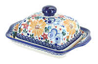 Polish Pottery Butterfly Square Butter Dish