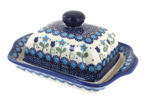 Polish Pottery Savannah Square Butter Dish