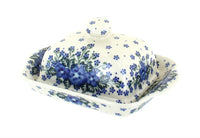 Polish Pottery Melanie Square Butter Dish