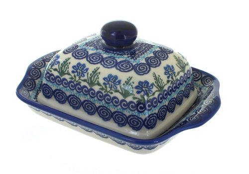 Polish Pottery Charleston Square Butter Dish