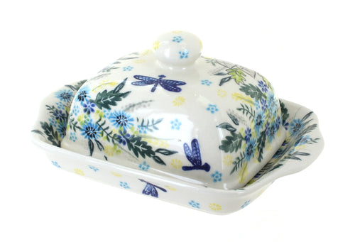 Polish Pottery Alyssa Square Butter Dish