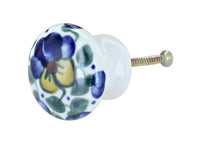 Polish Pottery Pansies Drawer Pull
