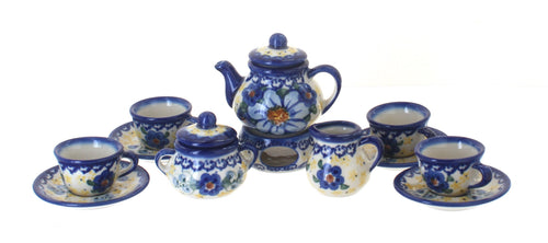 Polish Pottery Daisy Surprise Miniature Tea Set