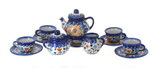 Polish Pottery Butterfly Miniature Tea Set