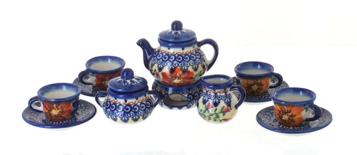 Polish Pottery Autumn Burst Miniature Tea Set