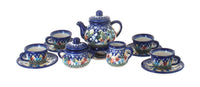 Polish Pottery Garden of Eden Miniature Tea Set
