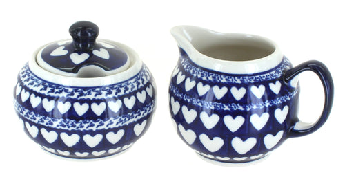Polish Pottery Valentina Cream & Sugar Set