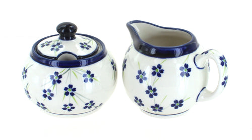 Polish Pottery Willow Cream & Sugar Set