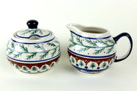 Evergreen Cream & Sugar Set Polish Pottery