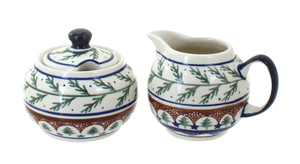 Evergreen Cream & Sugar Set