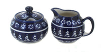 Polish Pottery Winter Nights Cream & Sugar Set