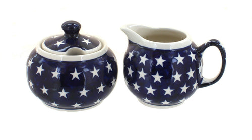 Polish Pottery Stars Cream & Sugar Set