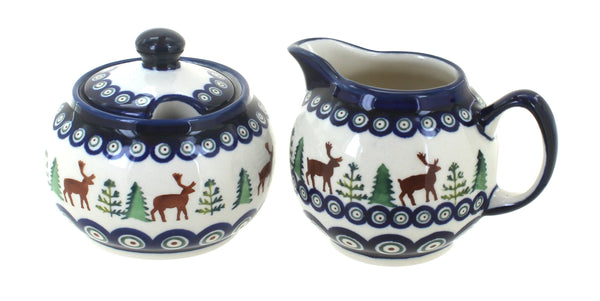 Reindeer Pine Cream & Sugar Set