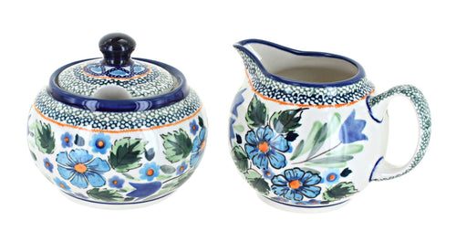 Polish Pottery Ballina Cream & Sugar Set