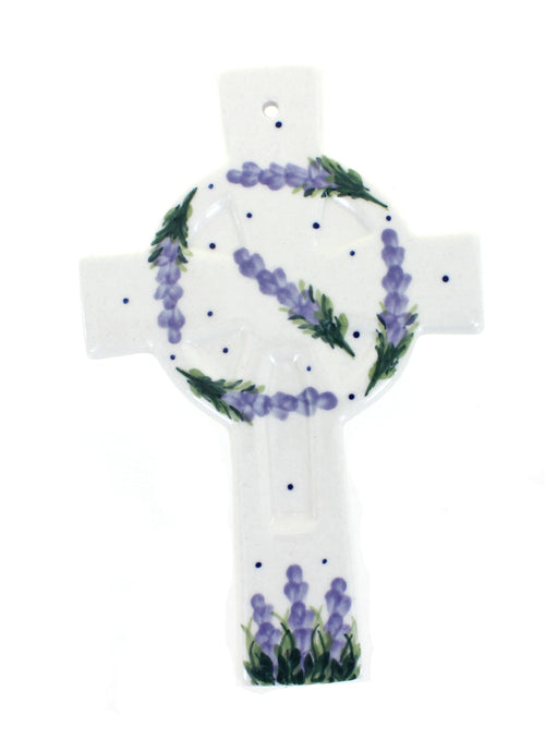 Polish Pottery Lavender Fields Cross