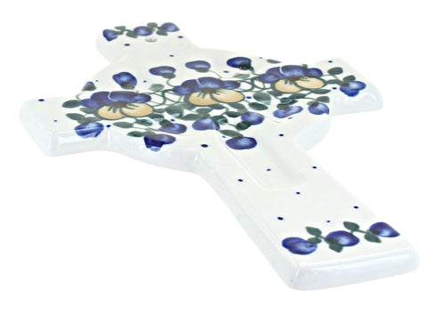 Polish Pottery Pansies Cross