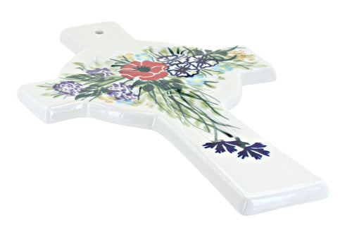Polish Pottery Summer Garden Cross