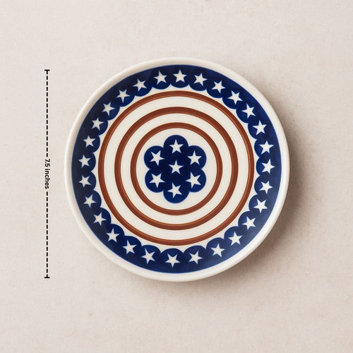 Stars & Stripes Dessert Plate Polish Pottery