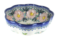Polish Pottery Apple Blossom  Large Scallop Bowl