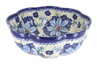 Polish Pottery Daisy Surprise Large Scallop Bowl