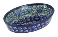 Polish Pottery Seaside Swirl Extra Small Oval Baker