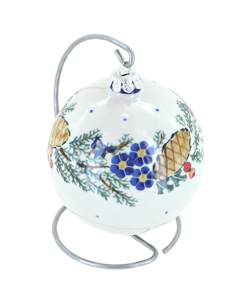 Polish Pottery Pinecone Christmas Ball