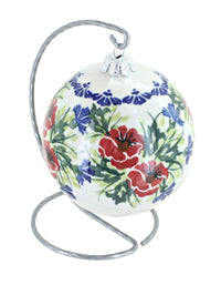 Polish Pottery Cherry Red Bouquet Christmas Ball