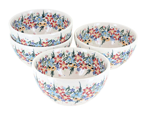 Polish Pottery Tara 4 PC Dessert Bowl Set