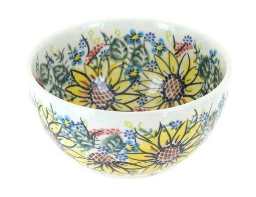 Polish Pottery Sunflower Maze Dessert Bowl