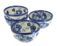Polish Pottery Daisy Surprise 4 PC Dessert Bowl Set
