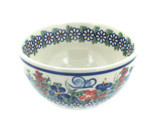 Polish Pottery Garden Butterfly Dessert Bowl