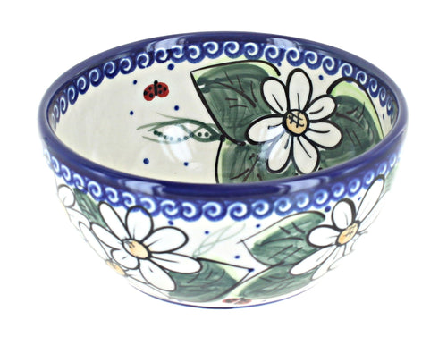 Polish Pottery Ladybug Dessert Bowl