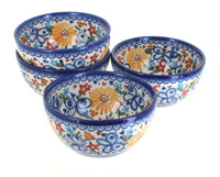 Polish Pottery Butterfly 4 PC Dessert Bowl Set