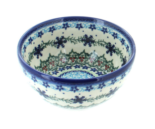 Winter Celebration Dessert Bowl Polish Pottery