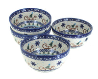 Polish Pottery Noel Nights 4 PC Dessert Bowl Set
