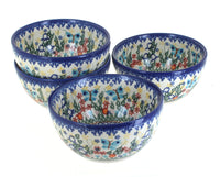 Polish Pottery Garden of Eden 4 PC Dessert Bowl Set